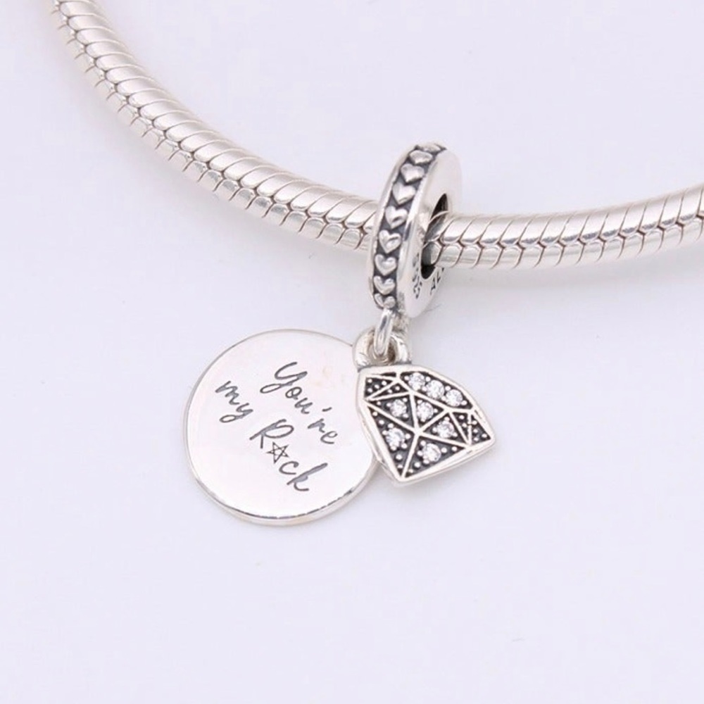 Brand NEW Authentic Pandora My Rock Dangle Charm Jewelry S925 ALE Silver - Picture 2 of 7